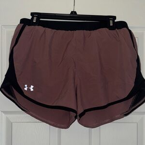 Under Armour Women's Black and dark pink Athletic Shorts